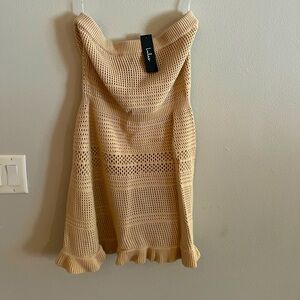 Strapless crochet dress/swim suit cover up. Brand new!